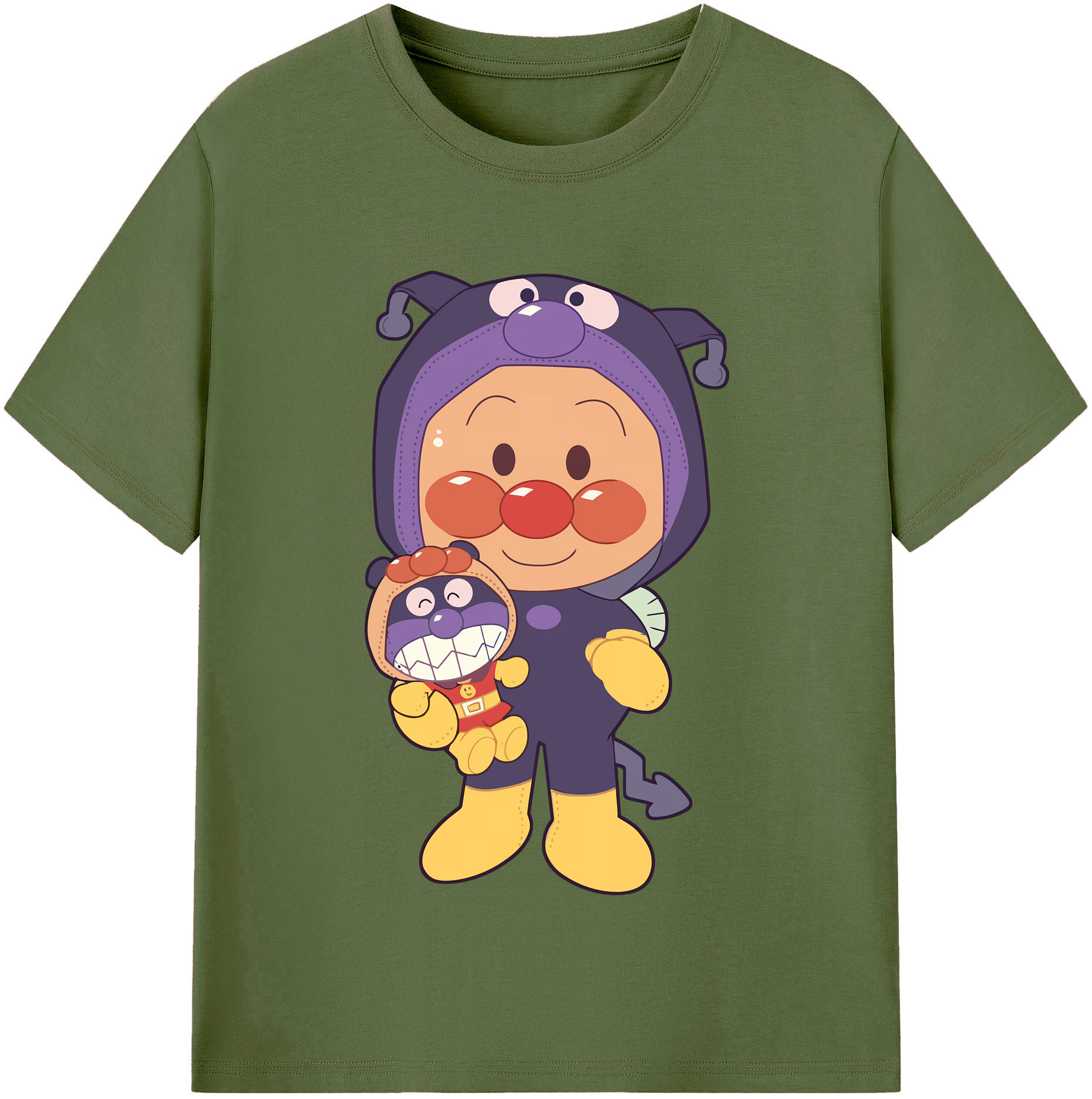 （画像用） アンパンマン Anpanman 綿100％半袖Tシャツ（フロントプリント）